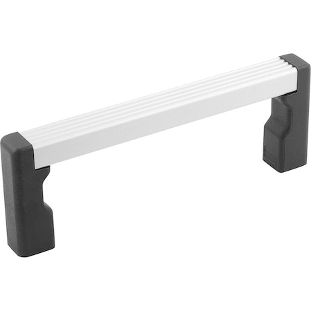 Kipp Pull Handle A=235, L=249, H=40, Form:A, Aluminum Natural Anodized, Comp:Polyamide Comp:Black, D=M05 K0217.23503